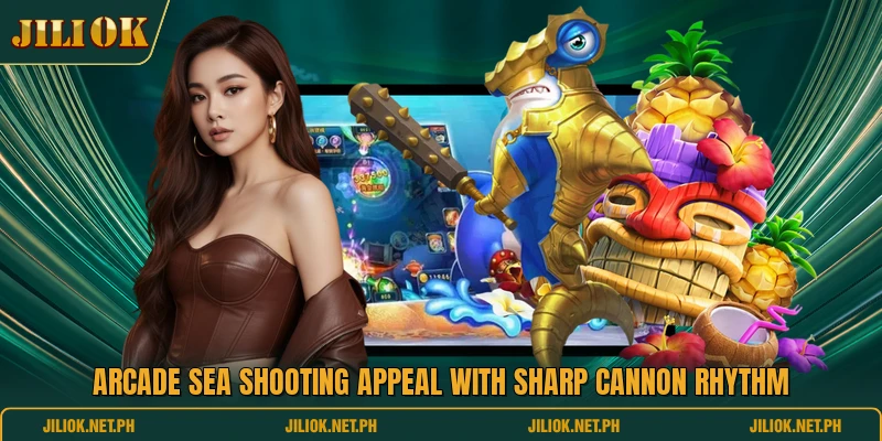 Arcade sea shooting appeal with sharp cannon rhythm