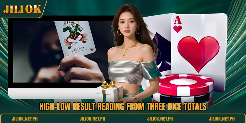 High-low result reading from three dice totals