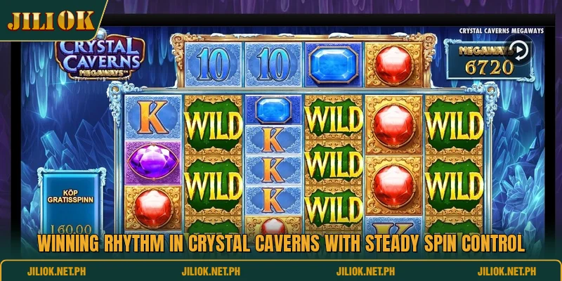 Winning rhythm in Crystal Caverns with steady spin control